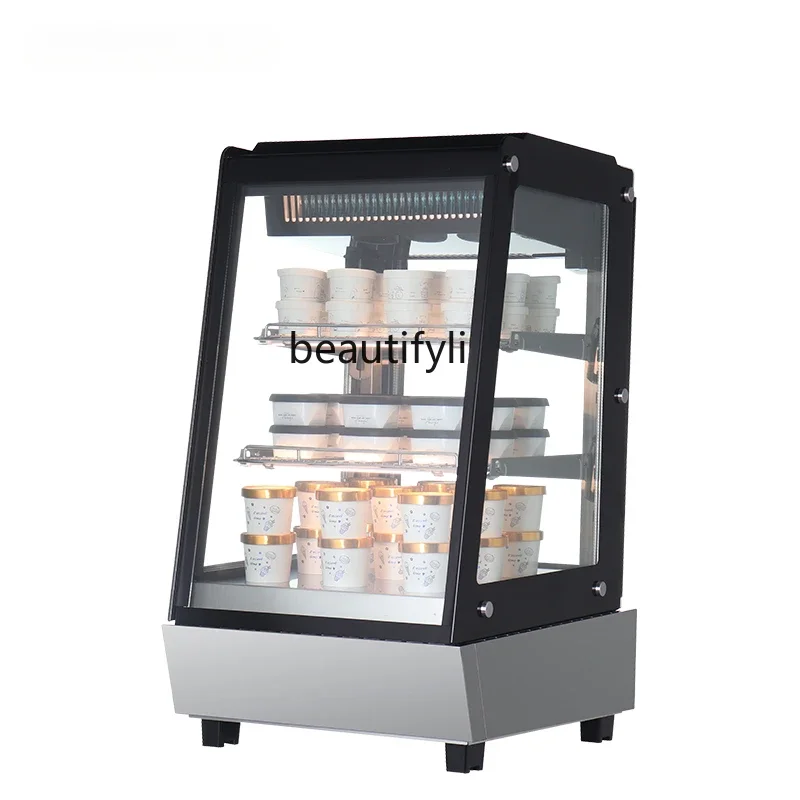 

Desktop small refrigerated freezer four-sided glass display cabinet ice cream cabinet