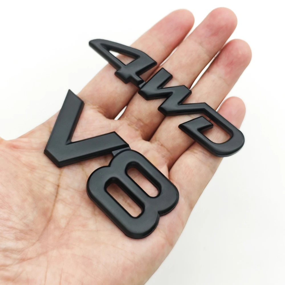 3D Metal Black HYBRID SYNERGY DRIVE V8 LIMITED AWD 4WD Logo Emblem Car Sticker Fender Trunk Badge For Toyota RAV4 RS Accessories view 4