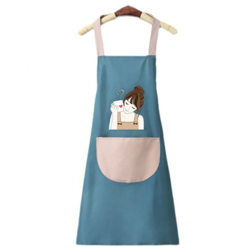 اليد مسح المطبخ المنزلية مريلة مطبخ النفط واقية مقاوم للماء الرجال النساء الكبار الخصر موضة القهوة وزرة مسح اليد المئزر