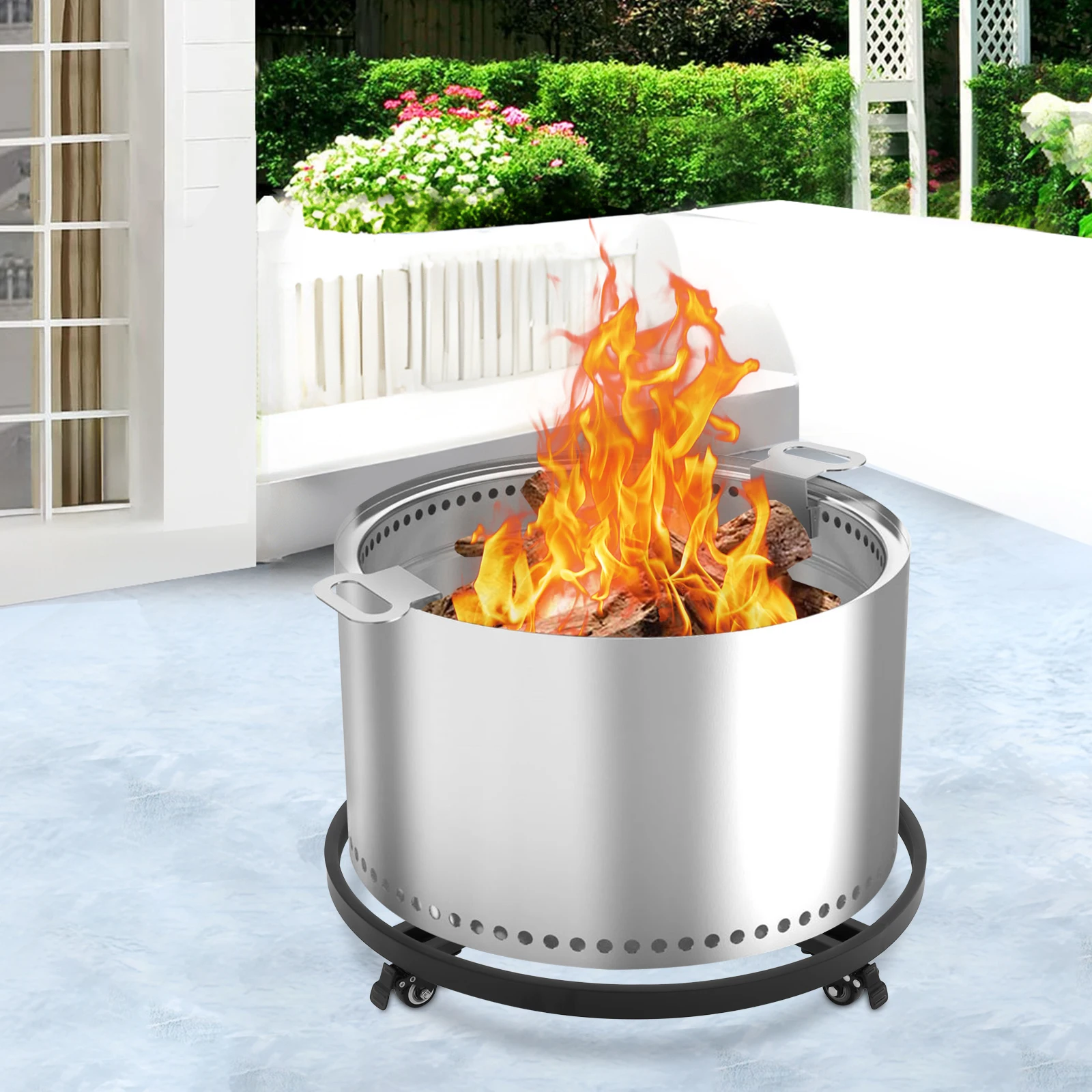 

25-дюймовая черная барабанная тележка, сверхмощная тележка для бочонка, напольная барабанная тележка с 4 универсальными колесами, железный металл