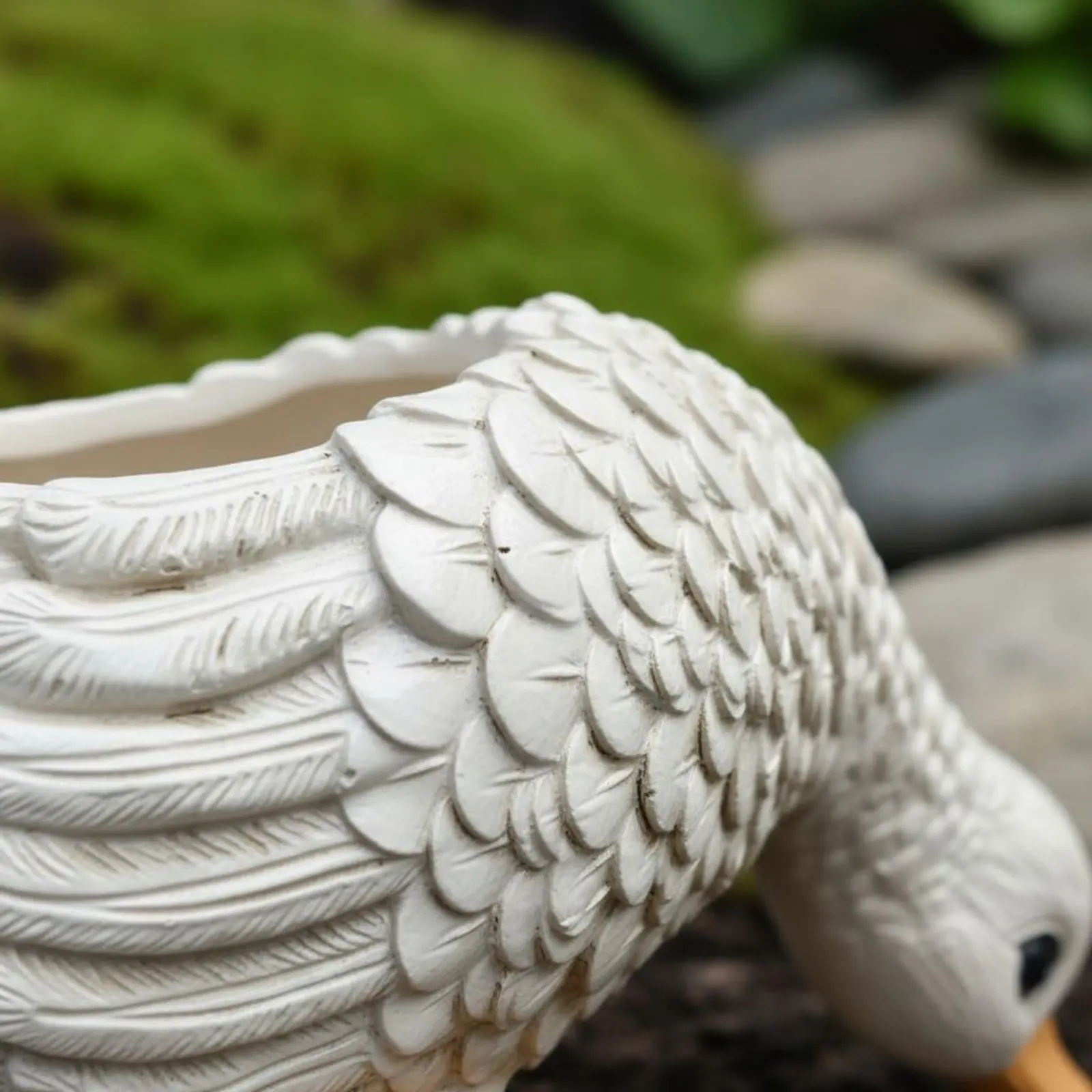 Resin Waterfowl Sculpture Pot Creative Design Waterfowl Flower Pot Creature Shaped Planter Weather Resistant Resin Garden Statue