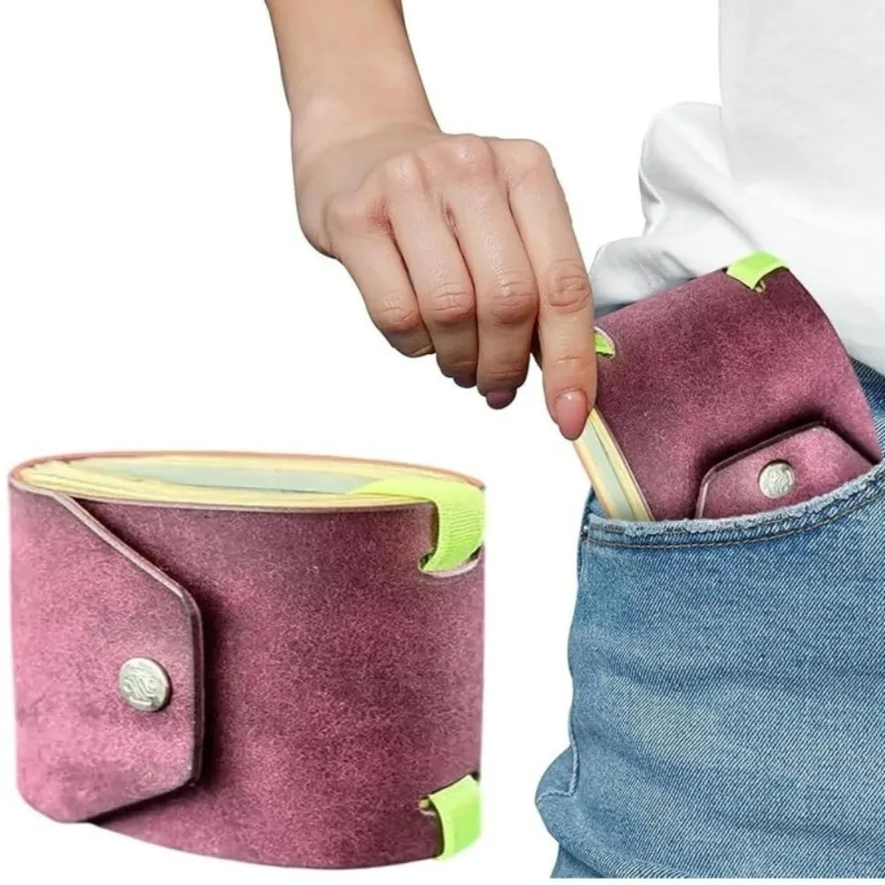 Solid Color With Clasp Cash Wrap Wallet Lightweight Multifunction Money Holder Leather Compact Pocket Wallet Traveling
