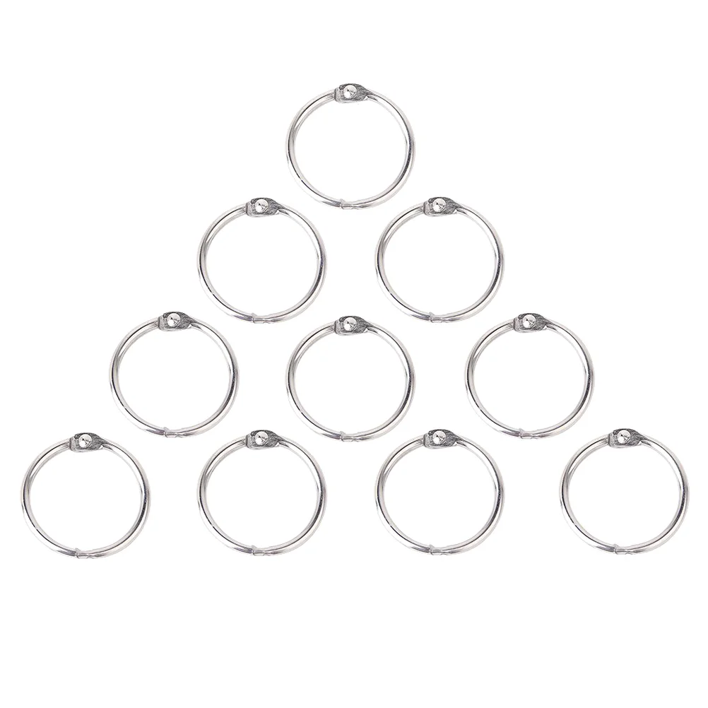 10 Pcs Binding Ring Rings 65mm Album Articulated Key for Keychains Silver Scrapbook