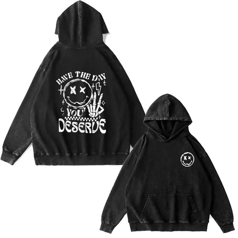 Мужская толстая толстовка с капюшоном, обеспечивает тепло осенью и зимой. С печатными дизайнами спереди и сзади. Уличный стиль.