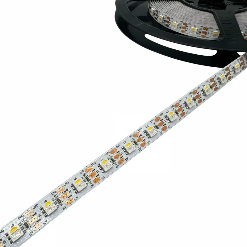 DC12V Addressable SK6812-RGBW LED Digital Flexible Strip Light 64LEDs/m P20 IP65 IP67 White PCB 1 IC driver 1 Led