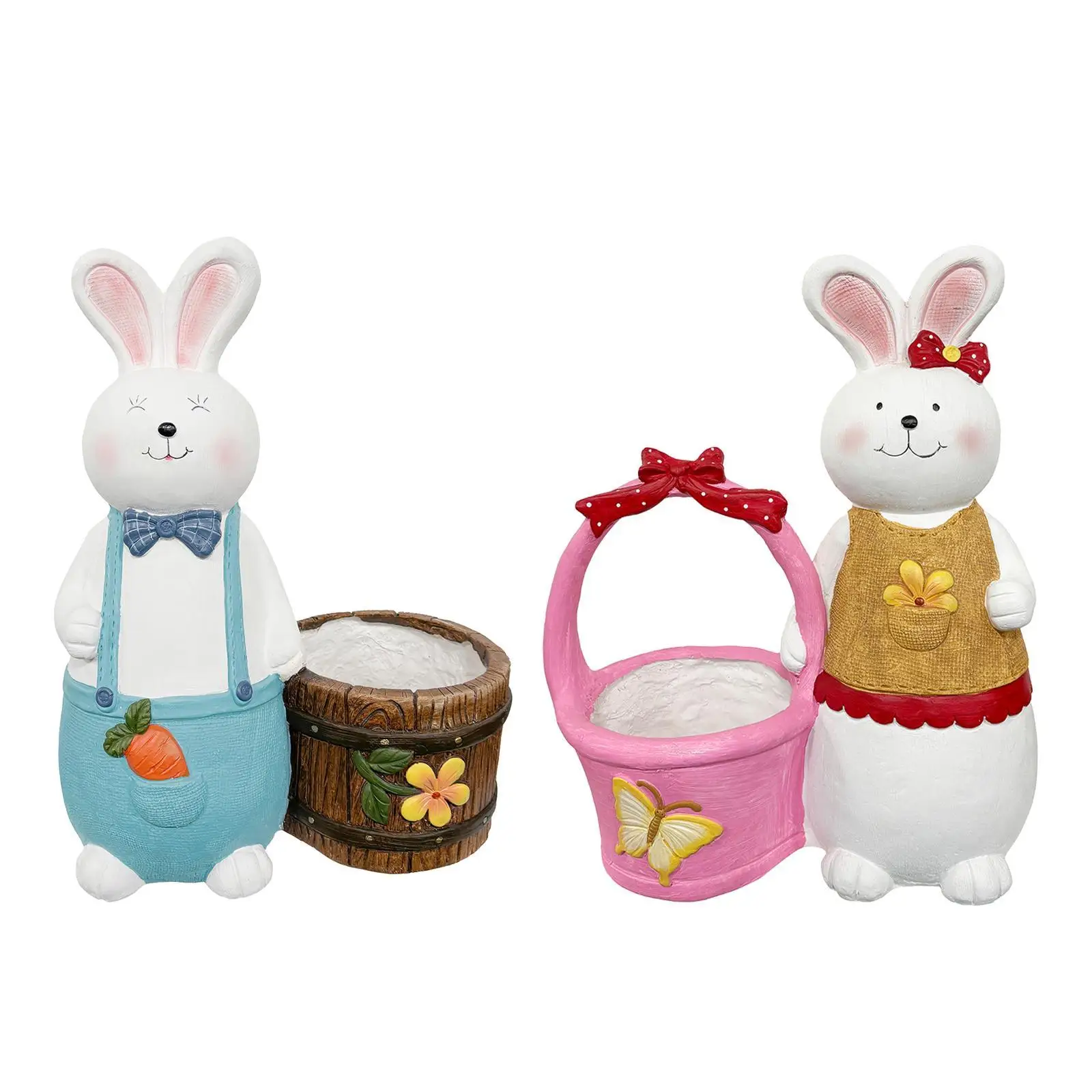 

Кашпо в виде кролика, фигурка кролика, декор для дома и улицы, для растений, из смолы, подарок, цветочный горшок для балкона, газона, улицы, патио