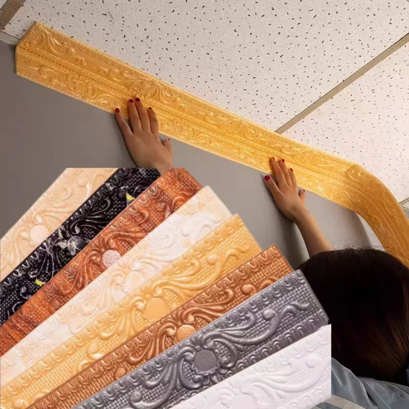 

3D-наклейки для стен, самоклеящиеся водонепроницаемые плинтусы, декоративные бордюры для дома и интерьера