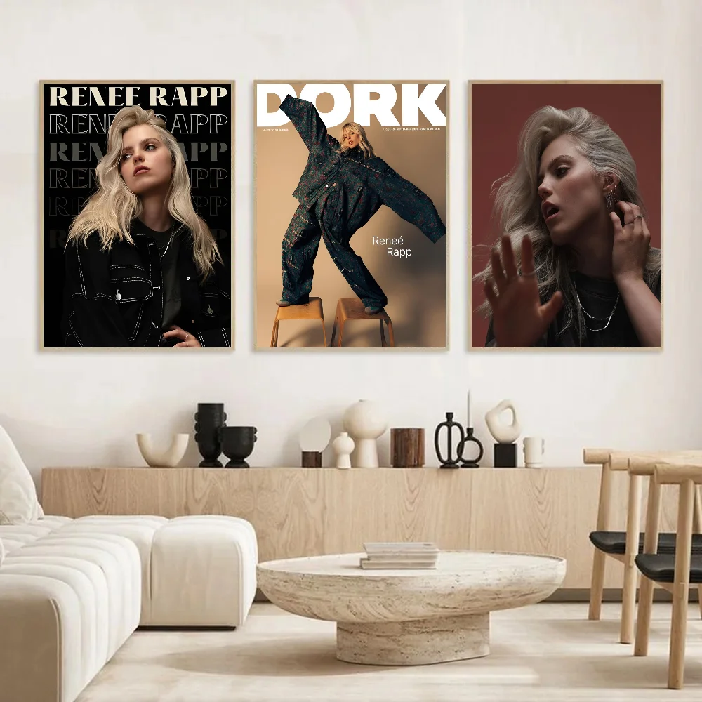 مغني البوب الممثل رينيه راب ورق أبيض ملصق ذاتي اللصق الفن ورق مقاوم للماء ملصق مقهى بار ديكور جدران الغرفة