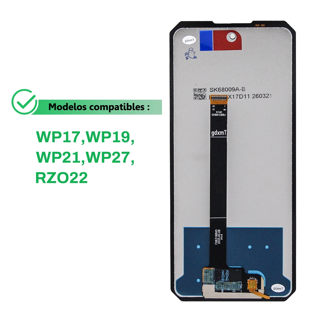 6.78'' Touch Screen Display for Oukitel WP17 WP19 WP21 WP27 RZ022 LCD Assembly Replacement Touch Panel for Smartphone