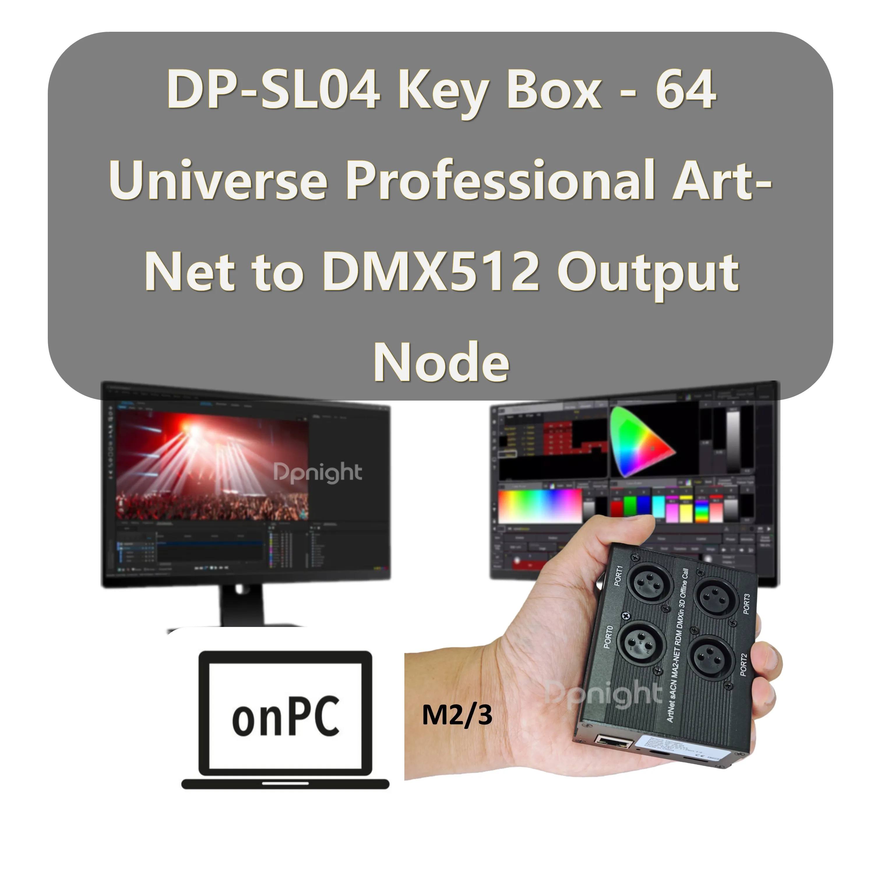 

DL-SL04 Key Box - M23-64 Universe Professional Art-Net to DMX512 Output Node