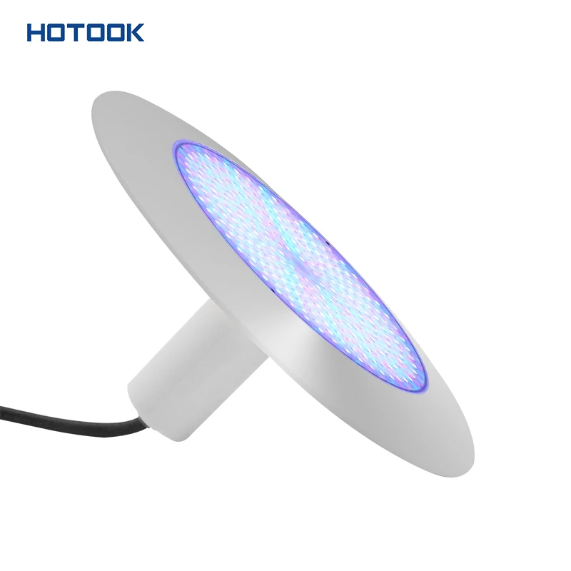 HOTOOK 1.5/2Inch DC12V IP68 Waterproof RGBW Stainless Steel & Resin Filled LED Swimming Pool Lights Ultra-Thin Underwater Light