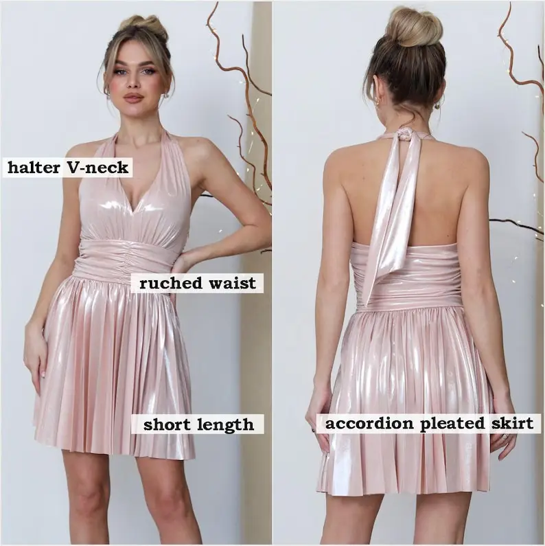 فساتين قصيرة مشد العودة للوطن مع أشرطة وفيونكة فستان التخرج خط فوق الركبة، صغير #3