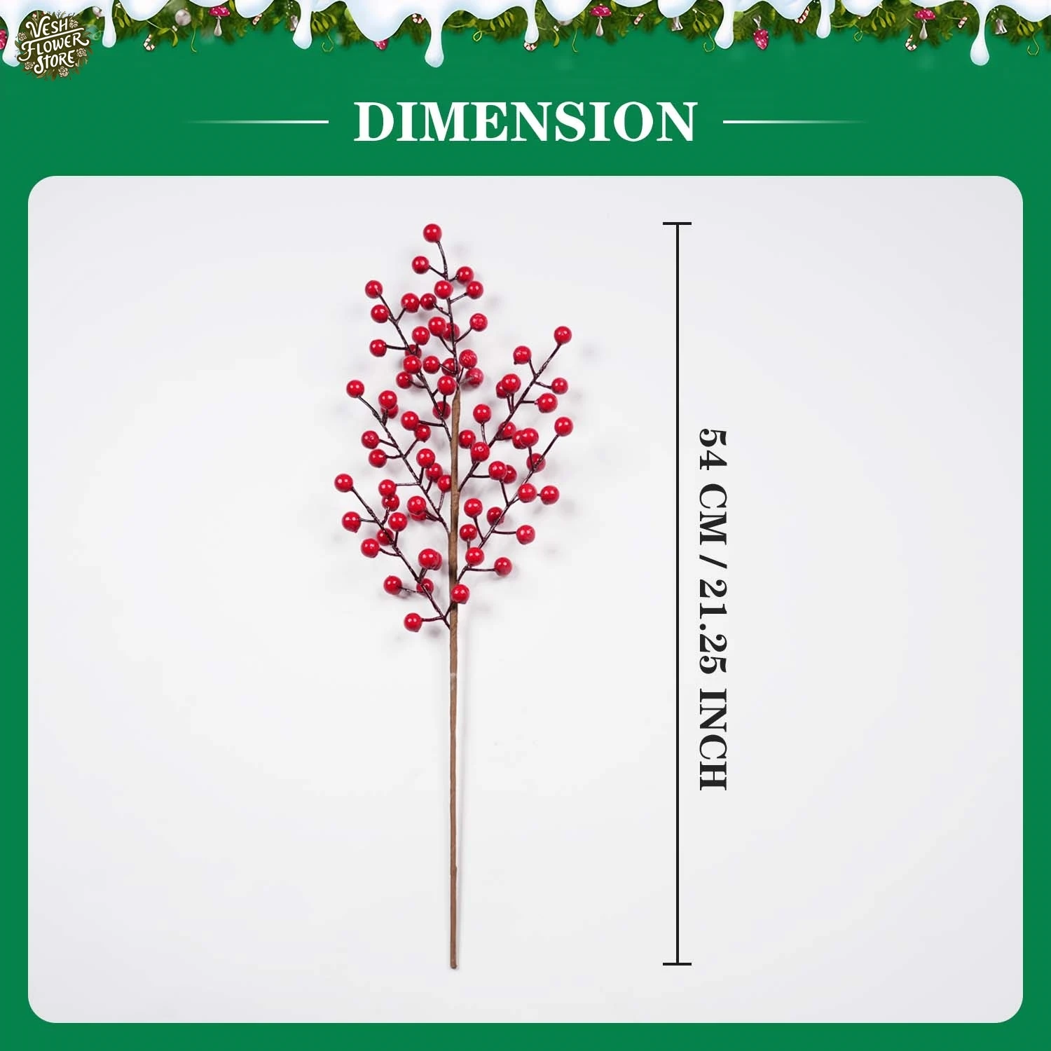 1PC 6 Forks Artificial Thin Red Berries Simulation Flower Arrangement New Year Home Desktop Window Decorative Fake Flowers