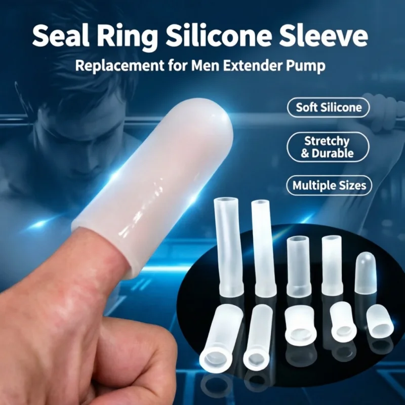 Silicone Seal Ring & Sleeve Replacement for Vacuum Pump Extender, Men's Enlargement Exercise Parts