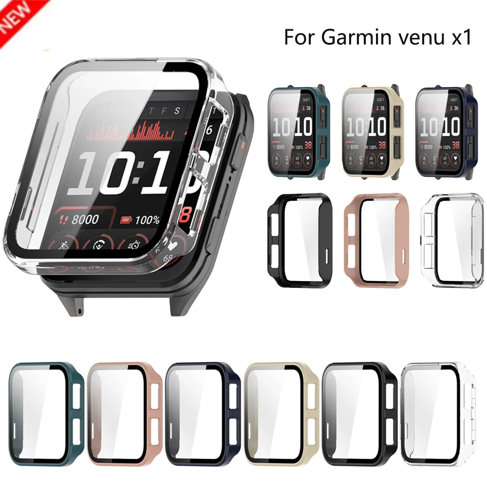 PC + custodia in vetro temperato per Garmin Venu x1 Smart Watch cinturino protettivo copertura paraurti protezione schermo accessori