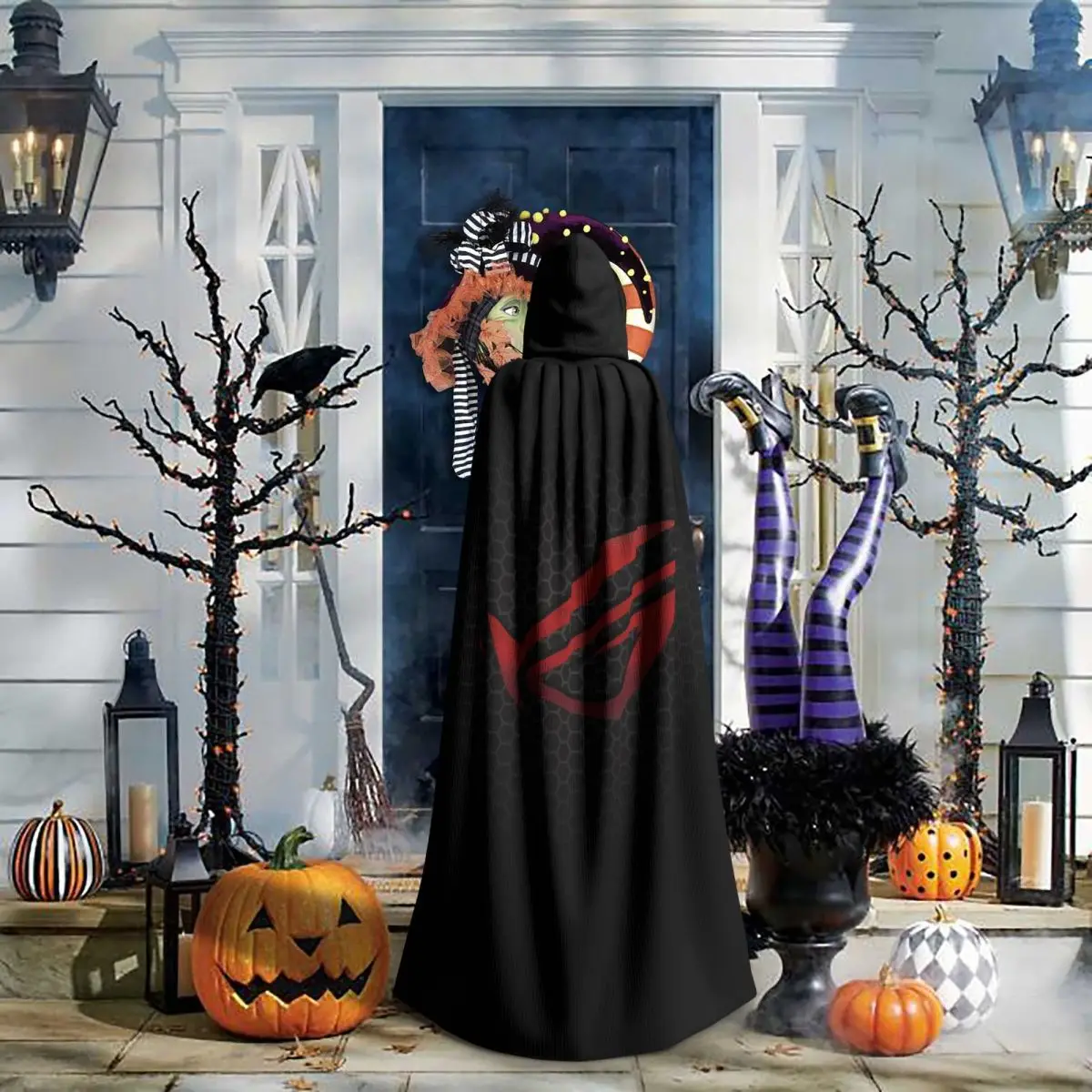 

Asus Rog Future Hexagon Long Hooded Cloak Witch Medieval Costume Cosplay Cape HalloweenVampire Adult Unisex