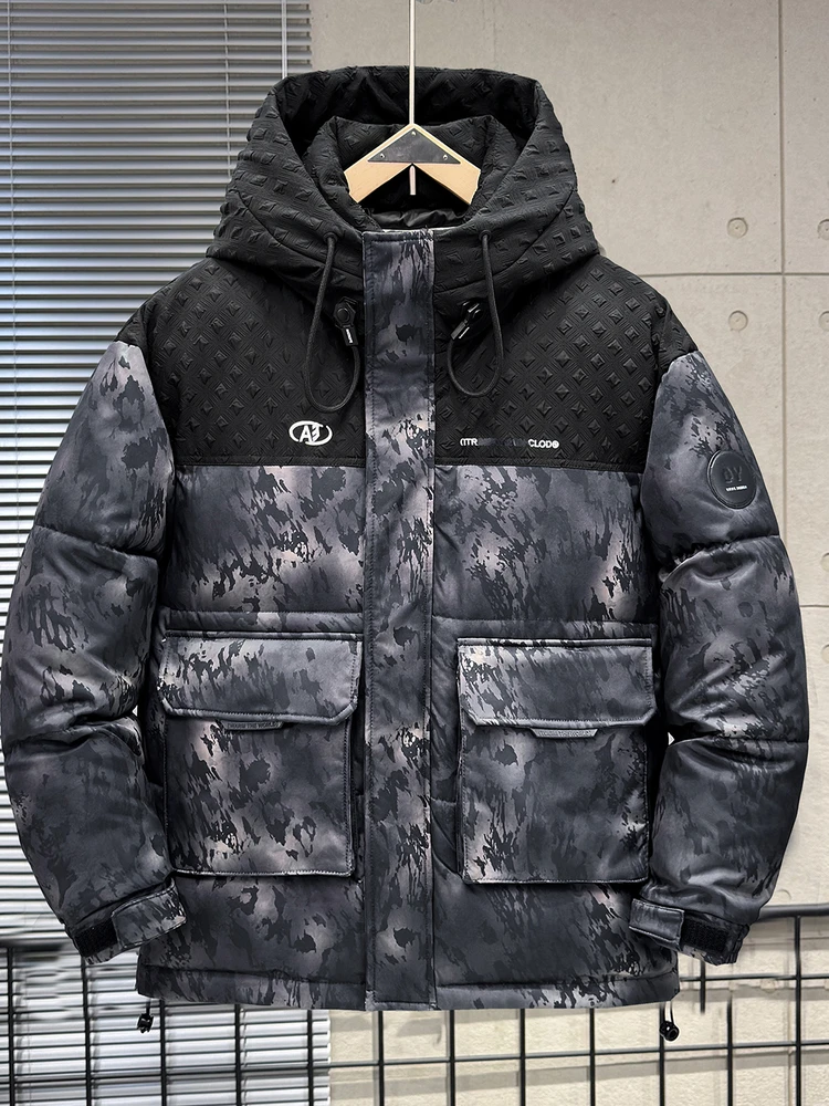 

Extra Large Size Winter down Cotton Jaet Men's Thi Warm Bread Coat Outerwear plus Size Fat People Cotton Clothes