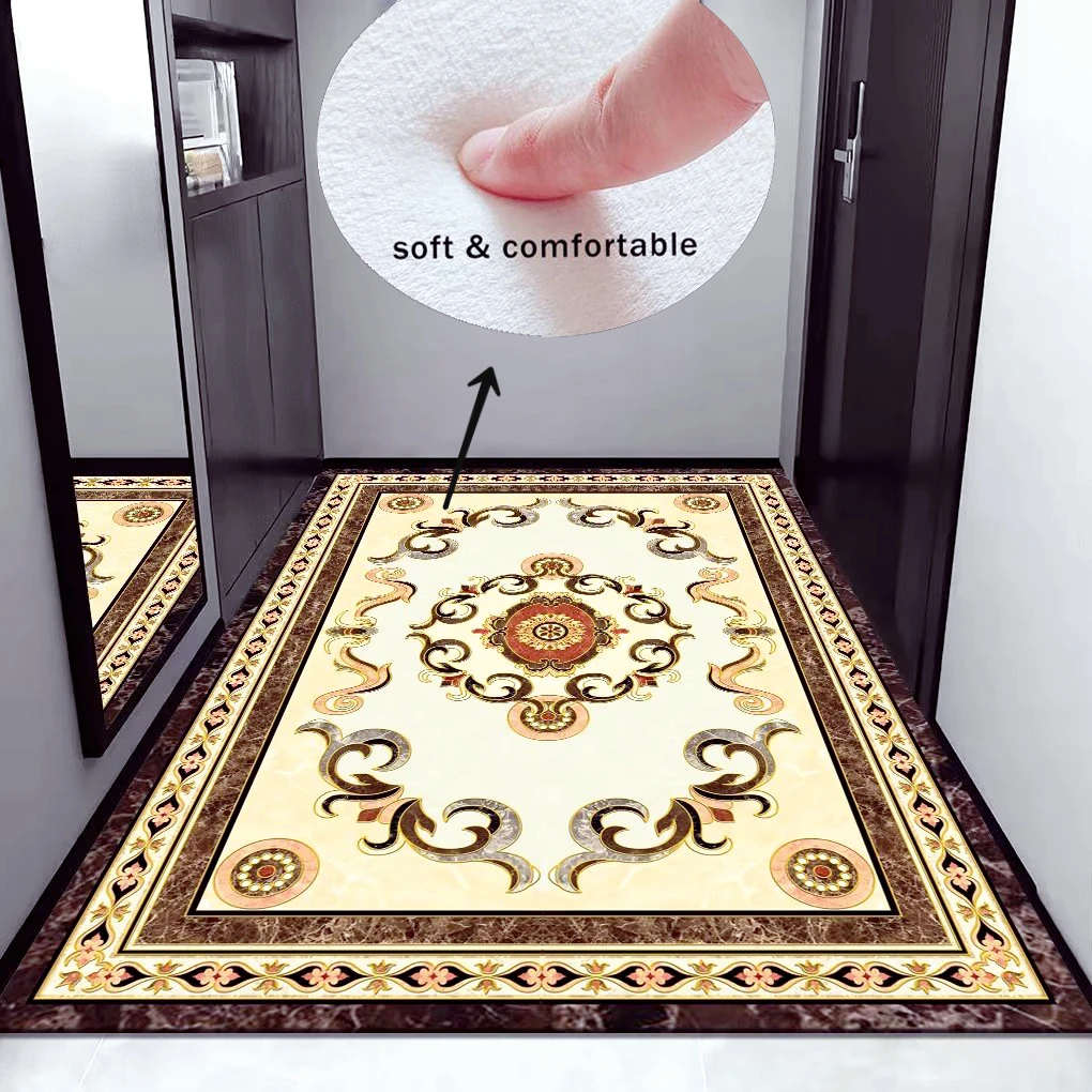 Home Kitchen Floor Carpet Non-slip Door Mat Bathroom Mats Absorbent Bedroom Entrance Doormat Living Room Decoration Rug Washable