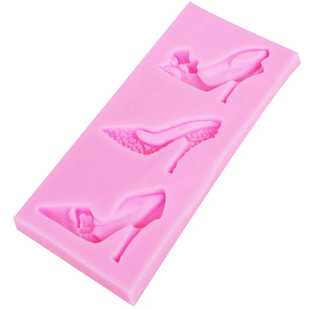 Girl High-heeled Shoes Silicone Moulds Fondant 3D Cake Cupcake Jelly Candy Molds Chocolate Decoration Baking Tool Resin F1141