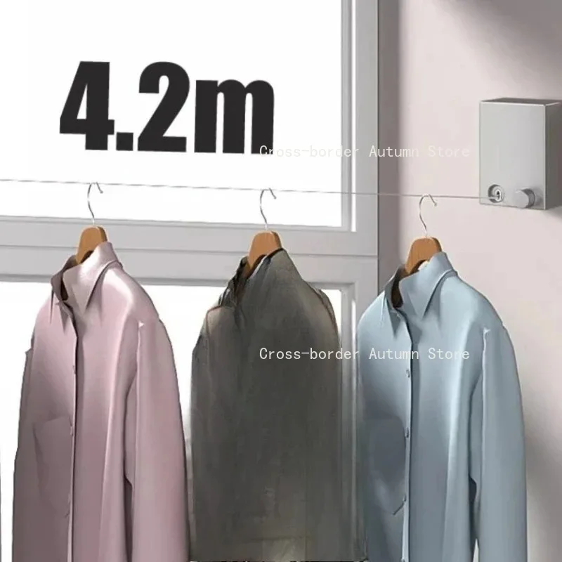 Retractable Clothesline Stainless Seel Pull-Out Clothes-Drying Machine Rope Space-Saving Clothes Drying Rack For Household