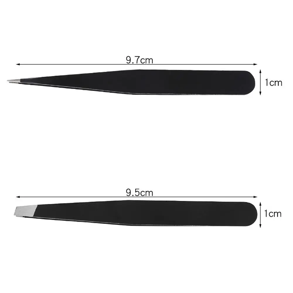 Инструменты для красоты из нержавеющей стали, плоские остроконечные пинцеты для ресниц, зажимы для бровей, удаление волос на ресницах, пинцет для бровей