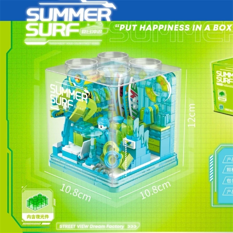 

Acrylic Dome Music Building Block Set Cyber Game Bricks With Lights Party Centerpiece Home Display For Kids Girls Birthday Gift