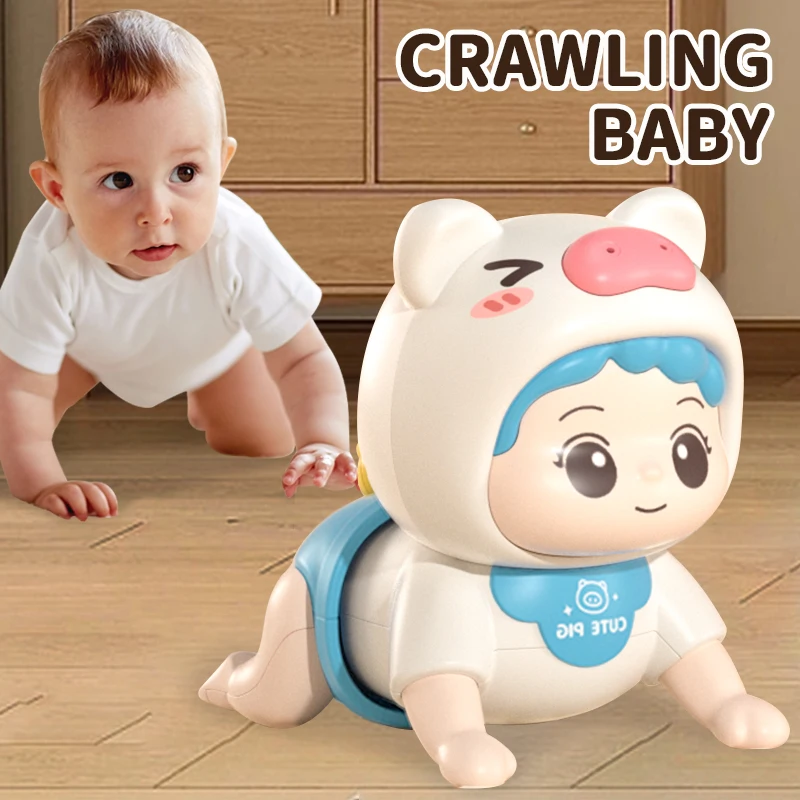 Baby Crawling Guide Toys Training Party Up Crawling Baby Electric Learning To Climb Music  Early Education Doll