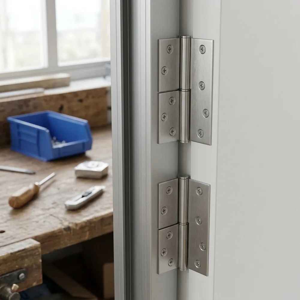 2 Pack Flag Type Stainless Steel Door Hinges for Fire Rated Wooden Bathroom and Aluminum Doors with Mounting Kit