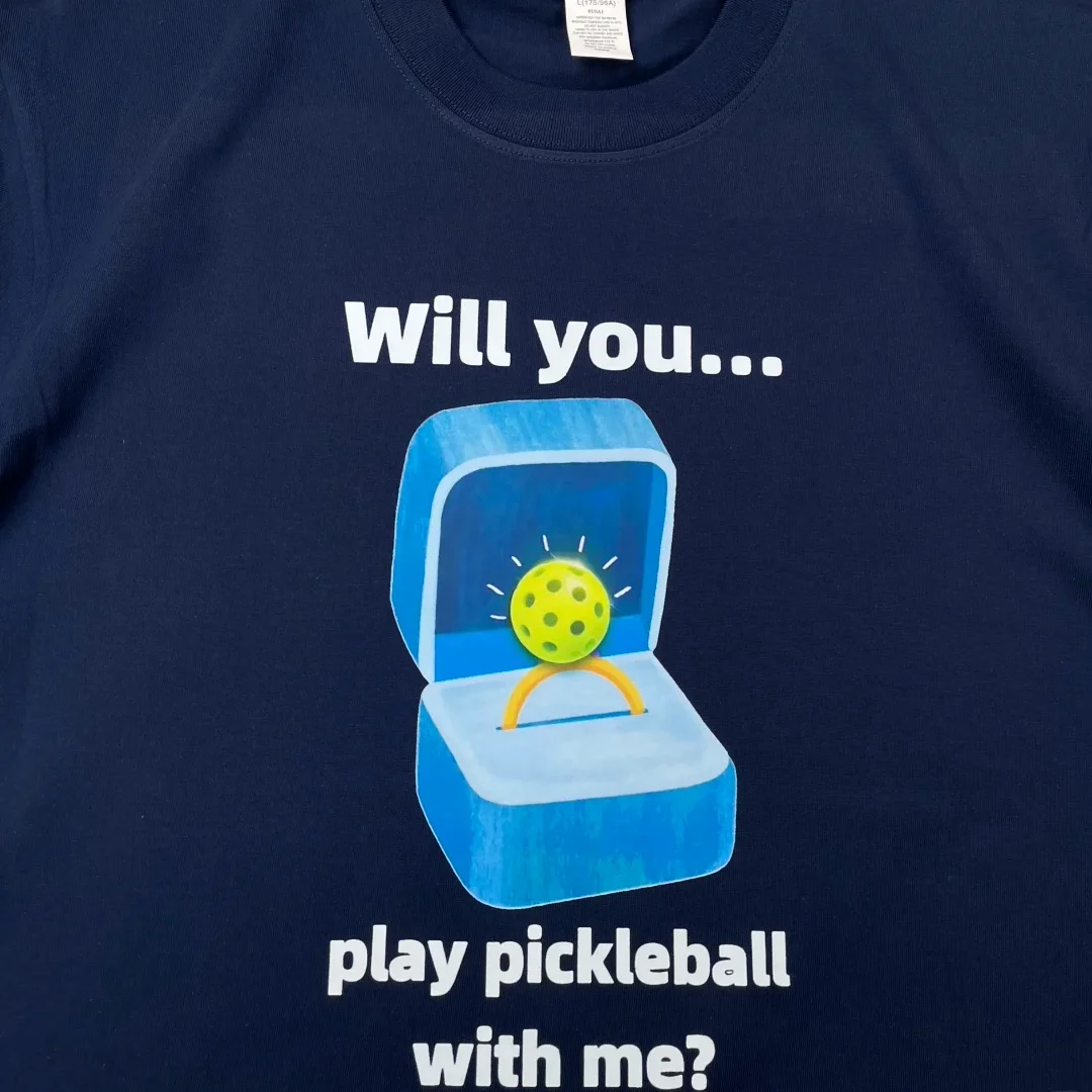 Peek Ball Invitation Fun Print Long Sleeve T-Shirt Unisex Casual Loose Fit round Neck Heavyweight Couple Cotton Tee