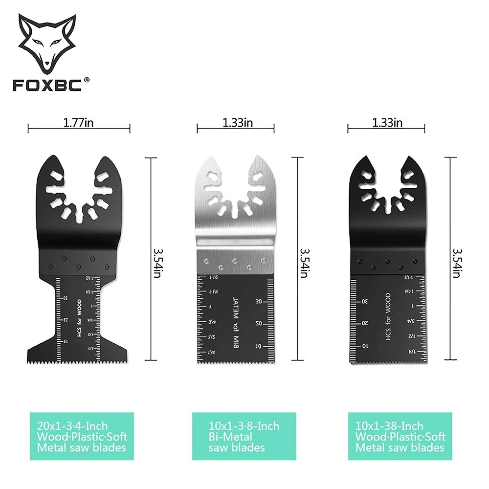 Древесина FOXBC/биметаллическая колеблющаяся пила, универсальные быстросъемные многофункциональные инструменты, лезвие для Bosch, Craftsman, FEIN, Ridgid 50 шт.