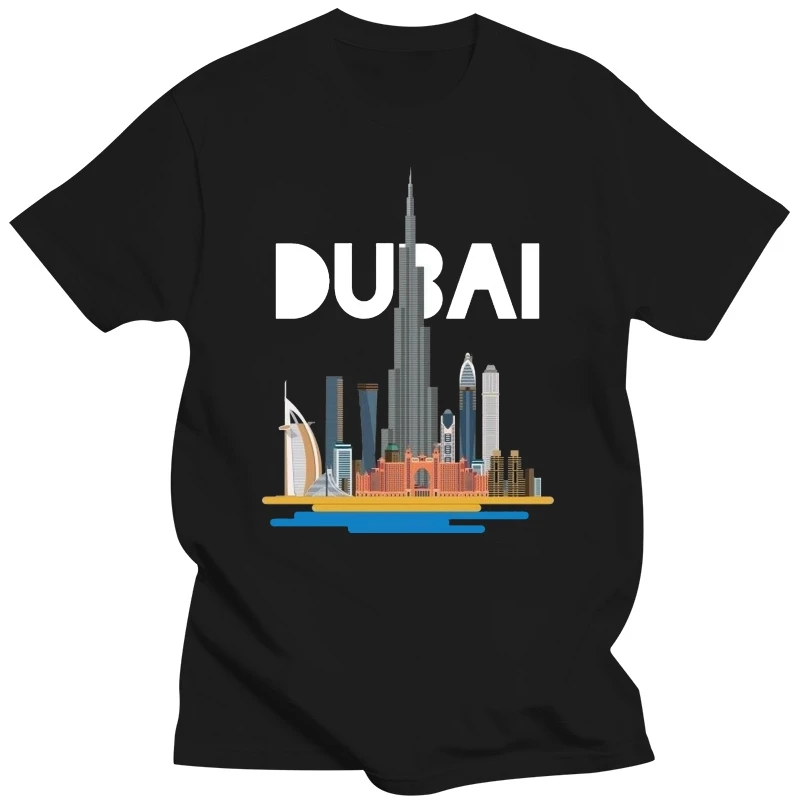 City Of Dubai Skyscrapers Men Tee T Shirt Cotton gift Tee For Men S-3XL