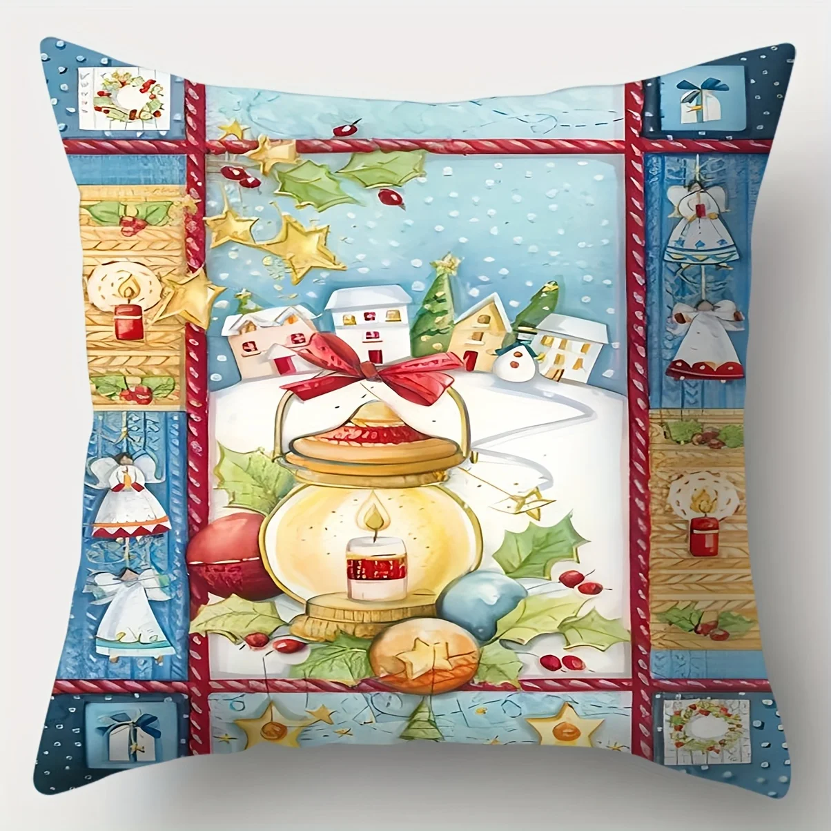 Single-sided Printed Cushion Cover Christmas Series Soft Polyester Fabric Living Room Sofa Bedroom Bedside Decorative Pillowcase