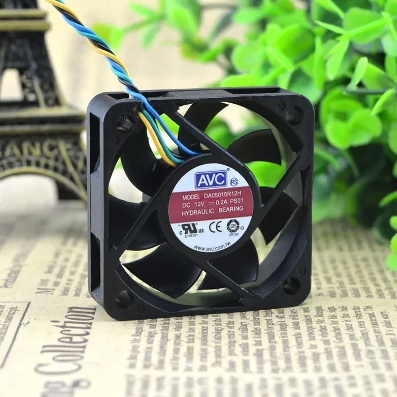 AVC 5015 12V 0.2A DA05015R12H Four-Wire PWM Temperature Control 50mm Silent Small Fan for Electronics Cooling