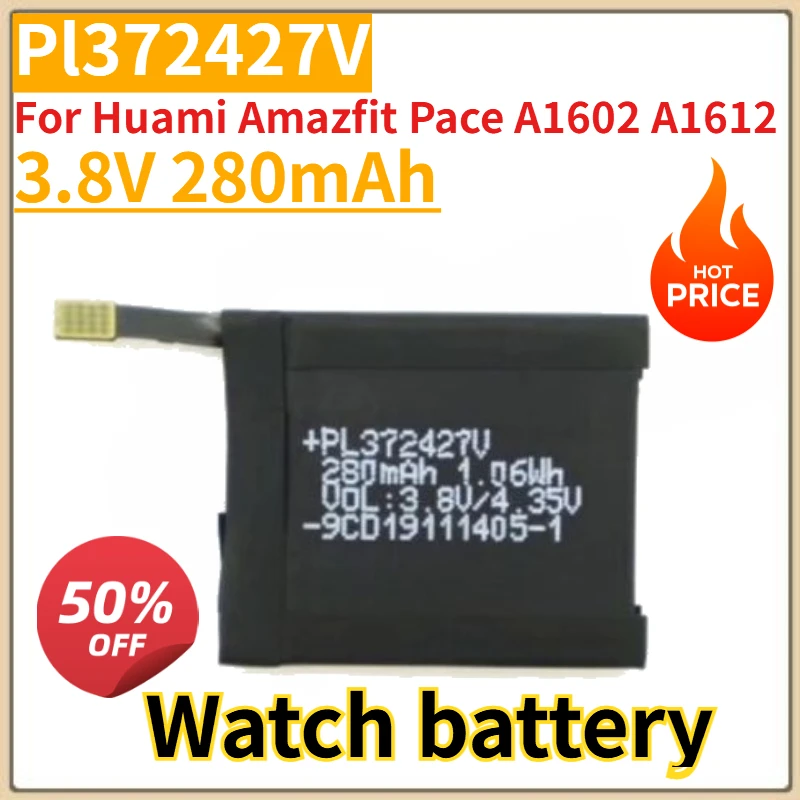 High Quality New PL372427V Replacement watch Battery 3.8V 280mAh for Huami Amazfit Pace A1602/A1612