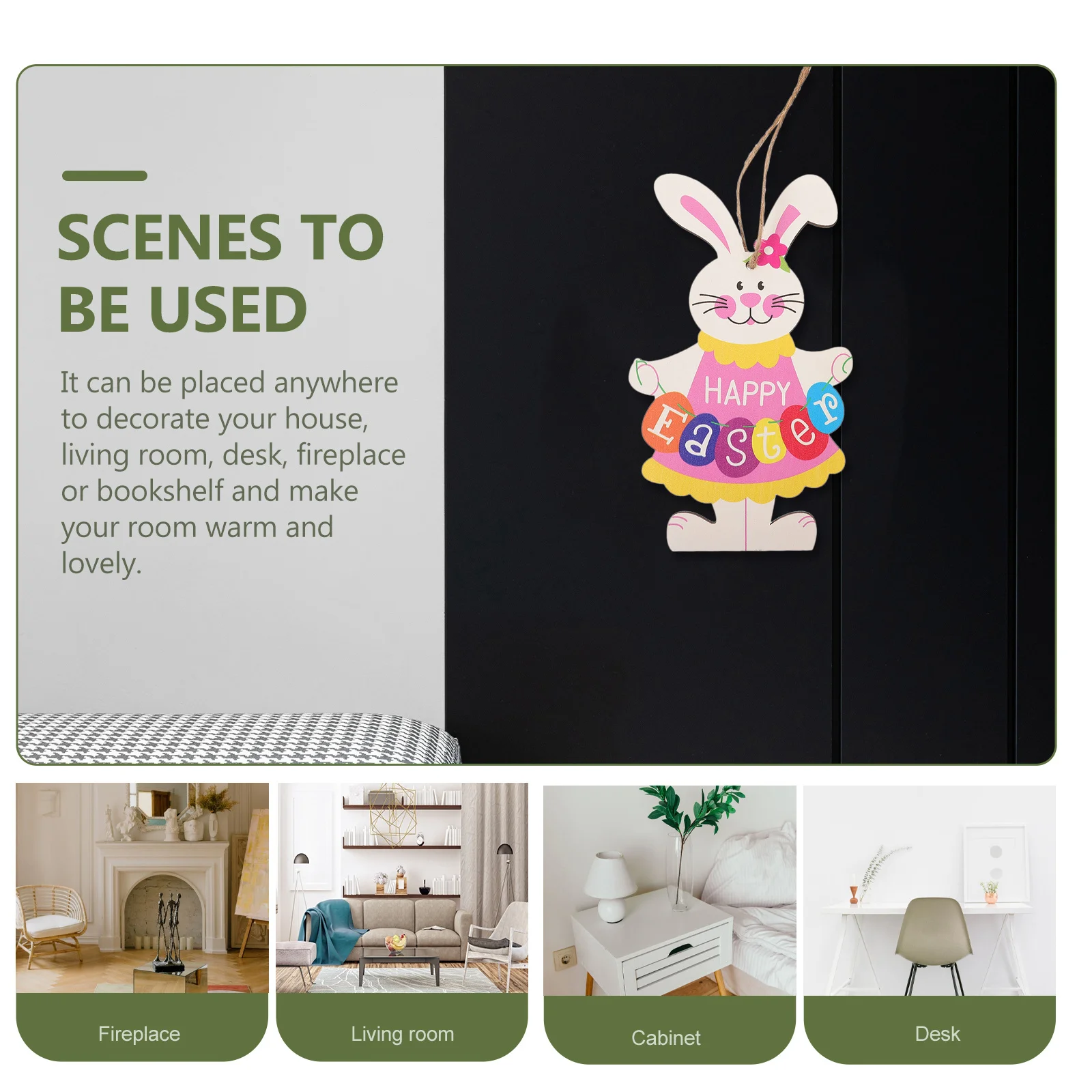 

9Pcs Easter Wooden Door Sign Waterproof Easter Festival Plaque Front Door Porch Hanging Decorative Holiday Sign