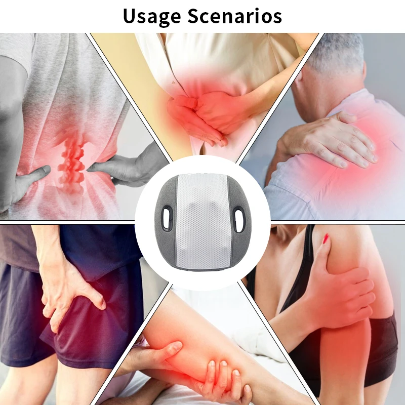 متعددة الوظائف 12 عقدة تدليك الضوء الأحمر التدفئة المتداول شياتسو الظهر الخصر لوازم وسادة تدليك للمكتب والمنزل #6