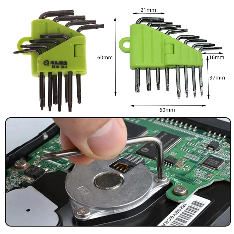 

Набор шестигранных отверток Plum Blossom 8 в 1, набор бит T5-T20, набор инструментов, ключ CR-V, отвертка с держателем для переноски