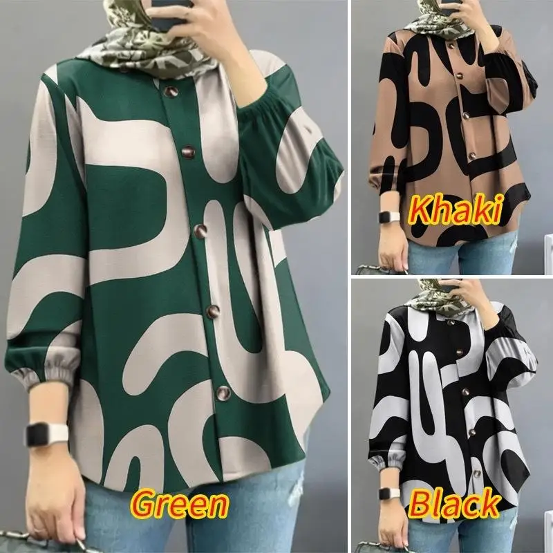 

Malay Women's Floral Shirt Factory Batch Ethnic Style Casual Long Sleeve Top for Autumn Season Women's Fashion Trend
