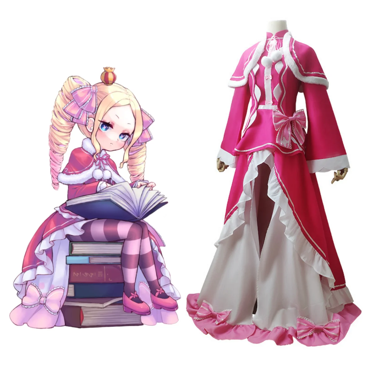 Anime Re: Zero Kara Hajimeru Isekai Seikatsu Betty Cosplay Costumes Beatrice Dress Set Girls Halloween Party Beatorisu Clothing