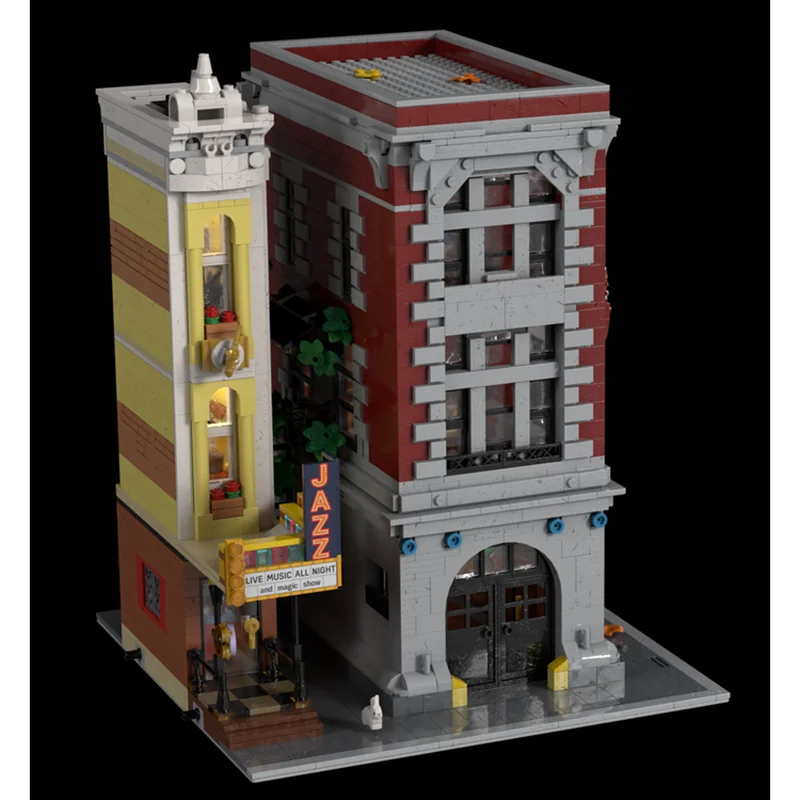 Street View Moc Building Block Workshop and Jazz Club Model Technology Brick DIY Assembly Modular Construction Toy Holiday Gifts