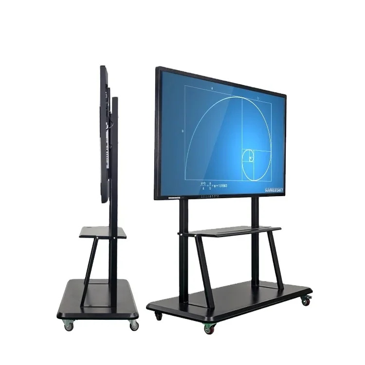 Support mobile en acier inoxydable pour tableau coule, support mobile pour tableau intelligent, supports et chariots TV