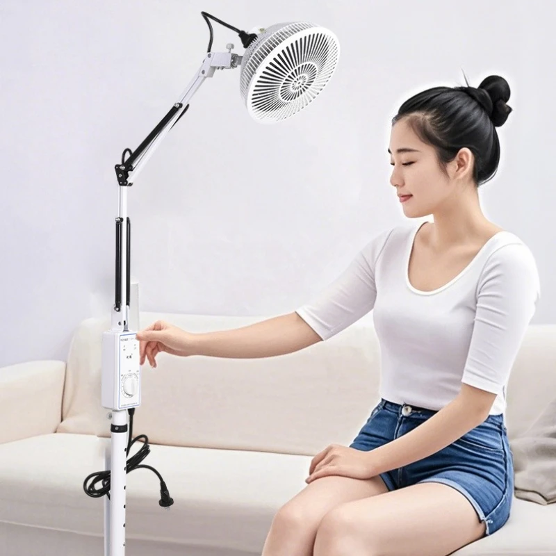 250W 110V Far-Infrared Heating Lamp, 360° Rotatable Single-Head Infrared Lamp, Adjustable Circulation Pain Relief Heating Device