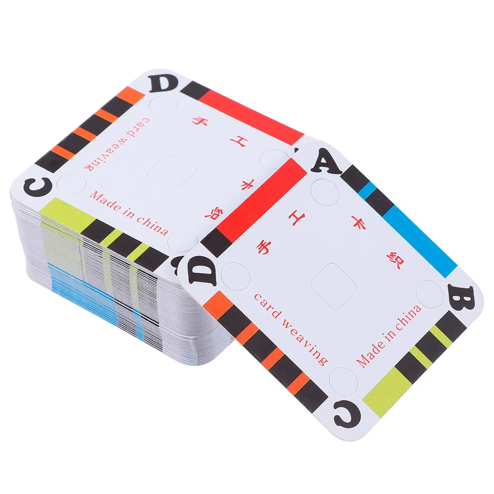 

50pcs Weaving Cards Tablet Paper Cards Braided Greeting Craft Diy Hand Sewing Tools Accessories Kits Adults