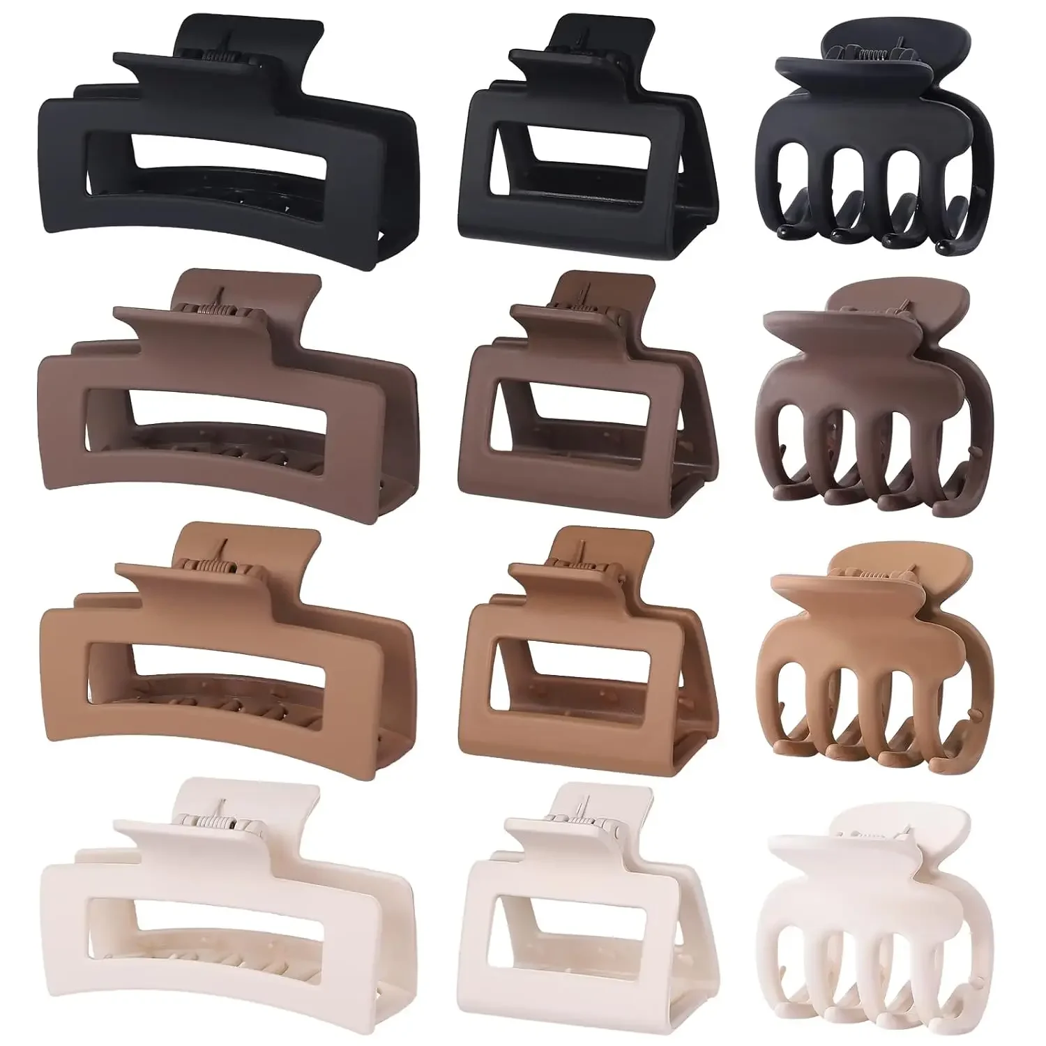 

12 Pcs Hair Clips for Women 3 Styles Small Medium Large Claw Clips for Thin Thick Curly Hair, Strong