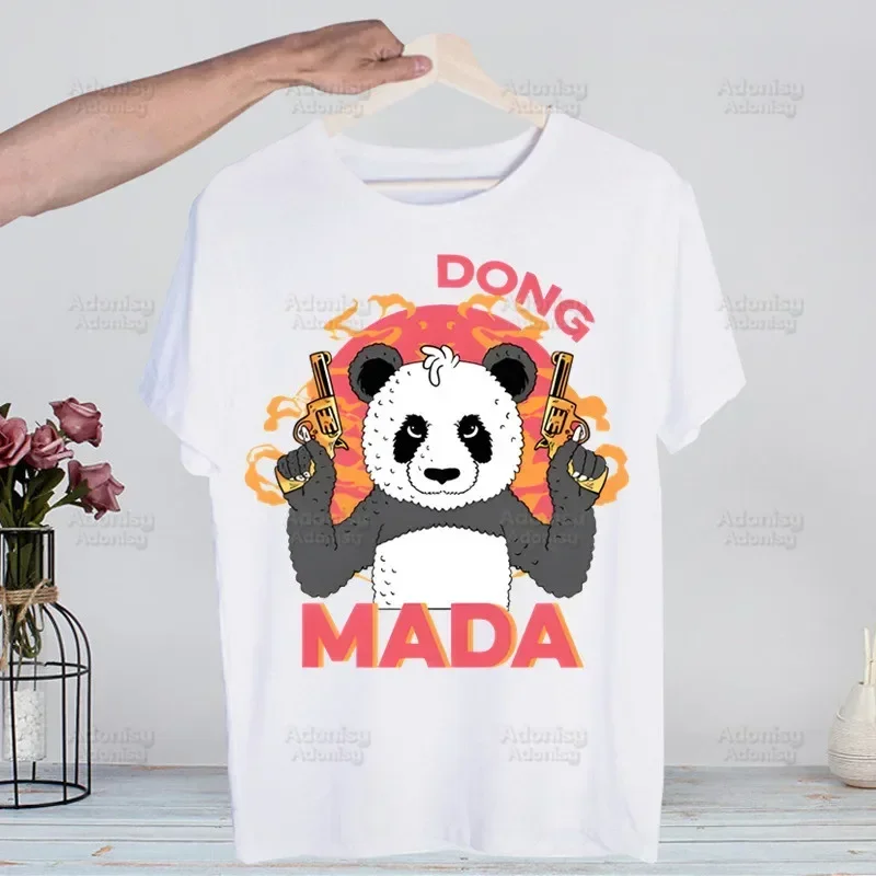 All I Want To Do Is Panda No Today Men Hip Hop Streetwear T Shirt Harajuku TShirts Short Sleeve Fashion T-Shirt Tops Tees