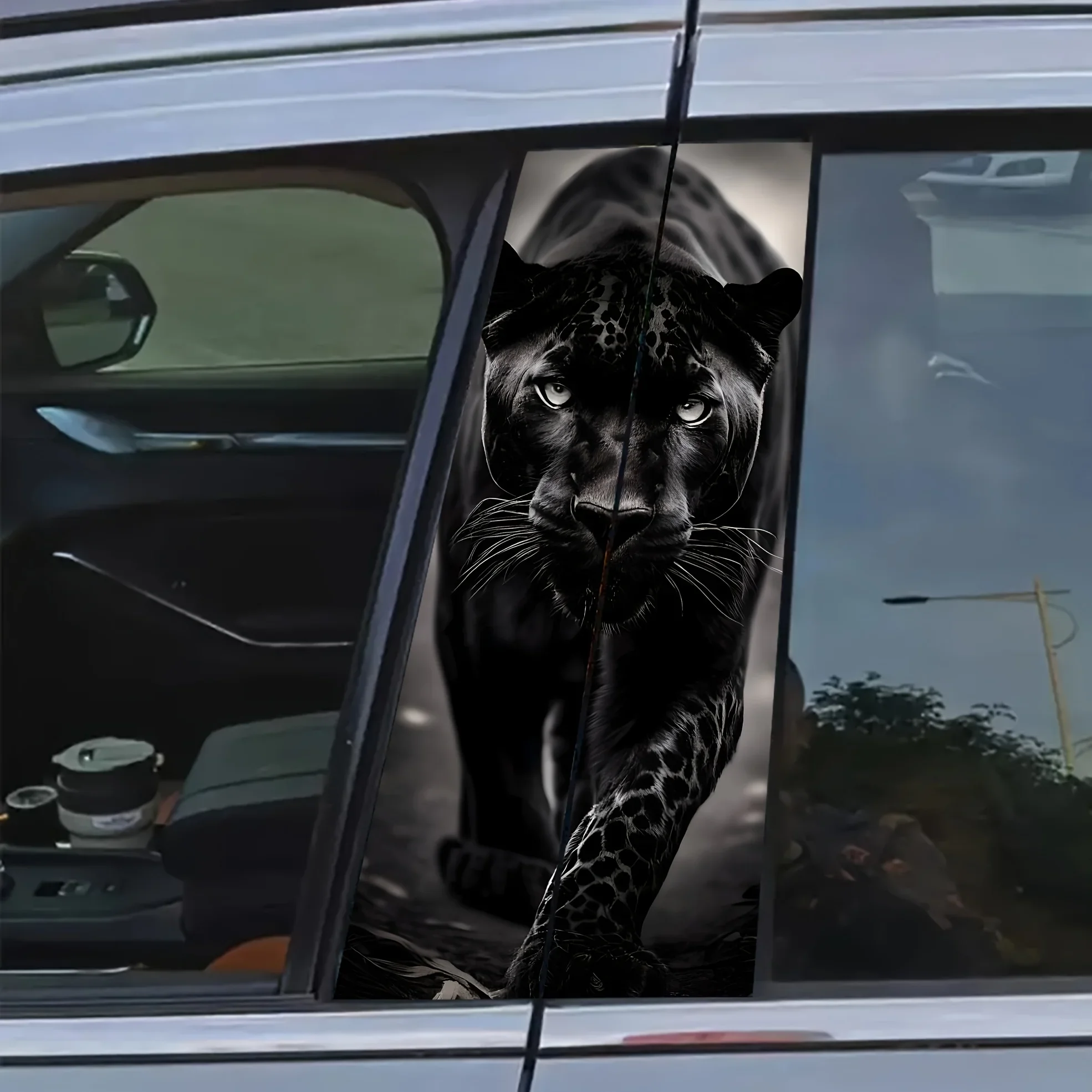 

2-piece AHPAINTING Black Panther Vinyl Car B-pillar Stickers - Scratch resistant, Waterproof, Sunscreen, Easy to Apply