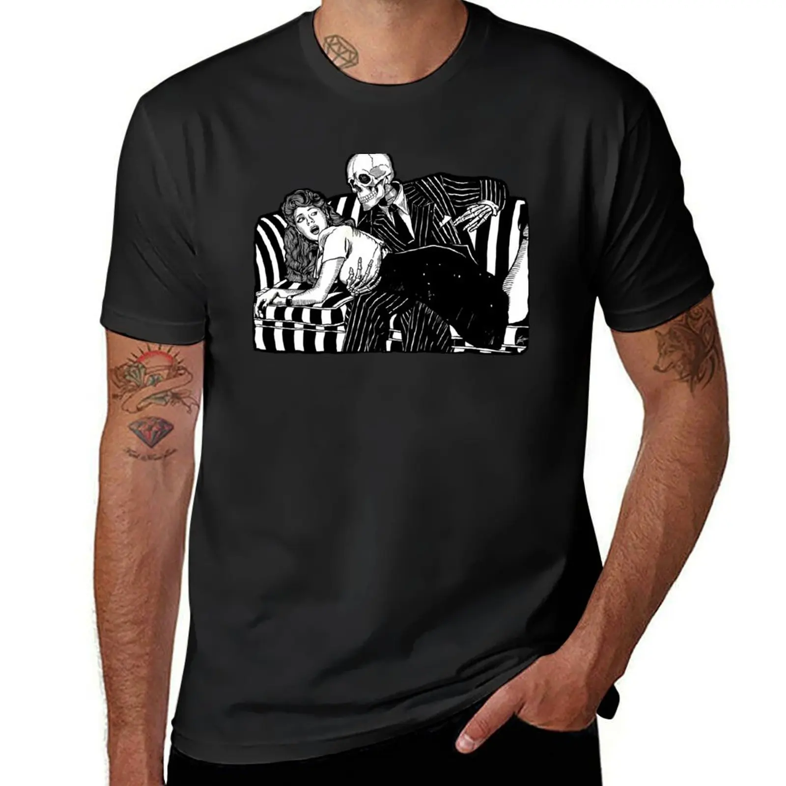 Death and the Maiden: Spanking Edition T-Shirt vintage oversized tops aesthetic clothes men t shirt