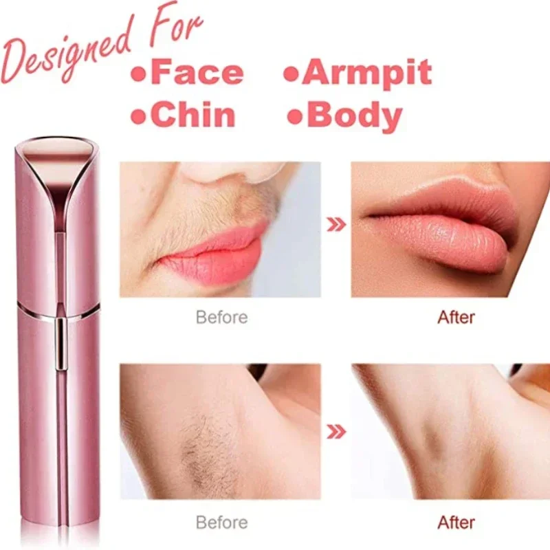 New Portable Lipstick Shaped Electric Eyebrow Trimmer Hair Remover For Women Painless Facial Hair Removal Home Razor Shaver Tool