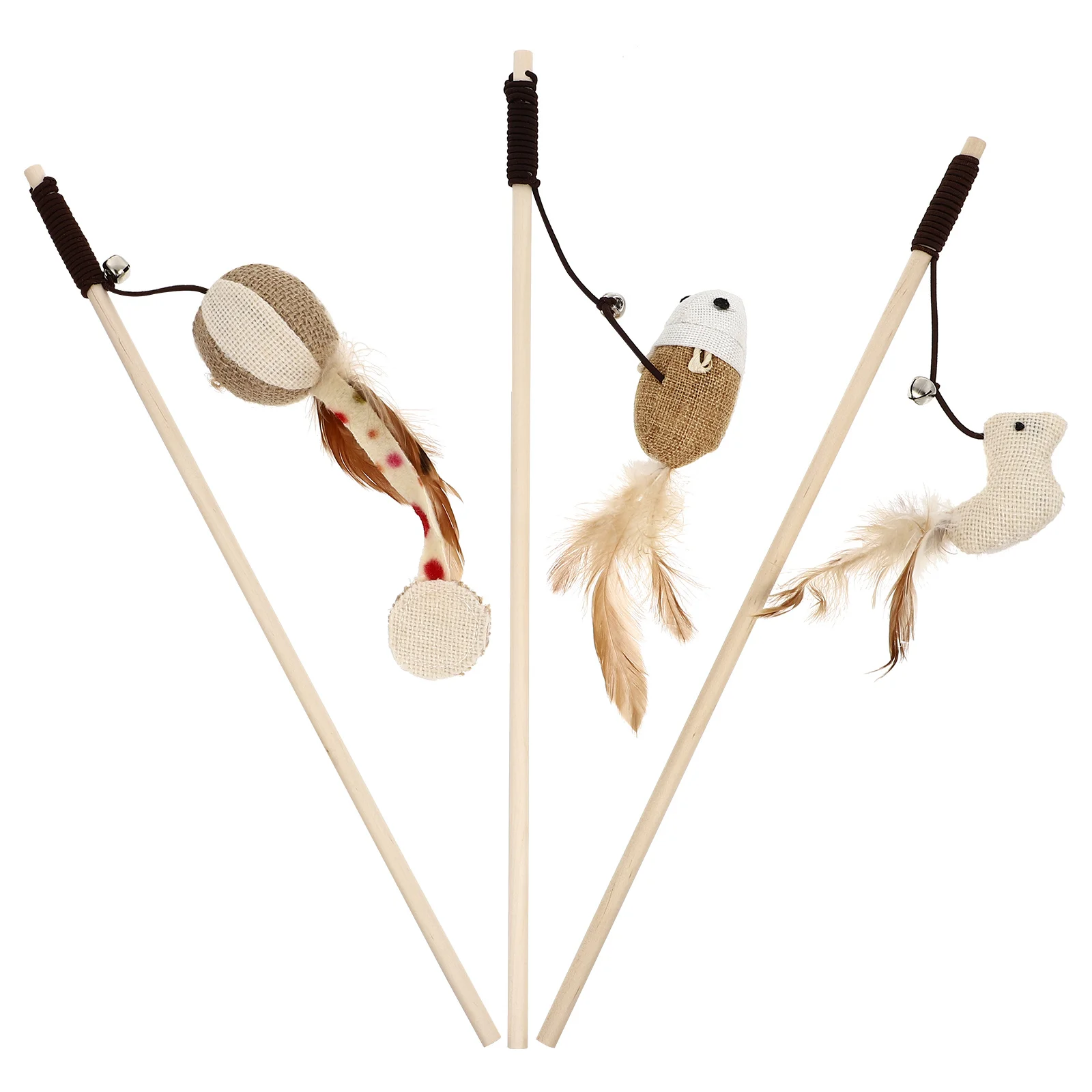 

3Pcs Cat Teaser Stick Design Interactive Pet Plaything for Kitten Training and Exercise Fun Activity Cat Teaser Stick