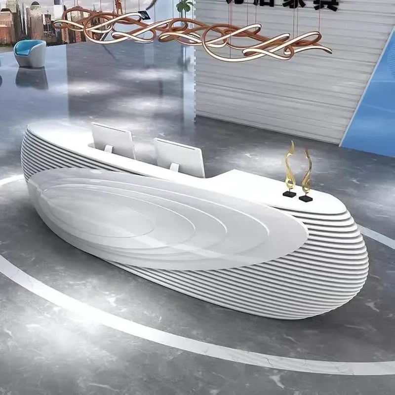 for Fashion Silver Counter for Front Desk Office Hotel Beauty Salon Bar Waiting Table Personalized Reception Desk